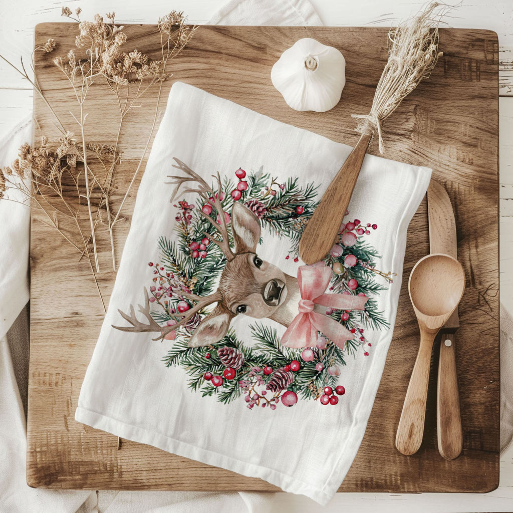 Flour Sack Christmas Kitchen Towel – Classic Holiday Designs