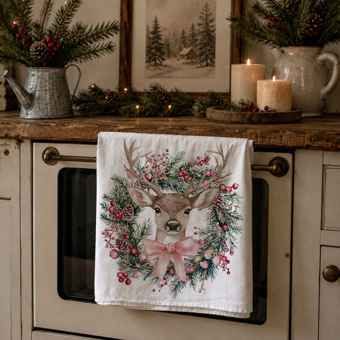 Flour Sack Christmas Kitchen Towel – Classic Holiday Designs