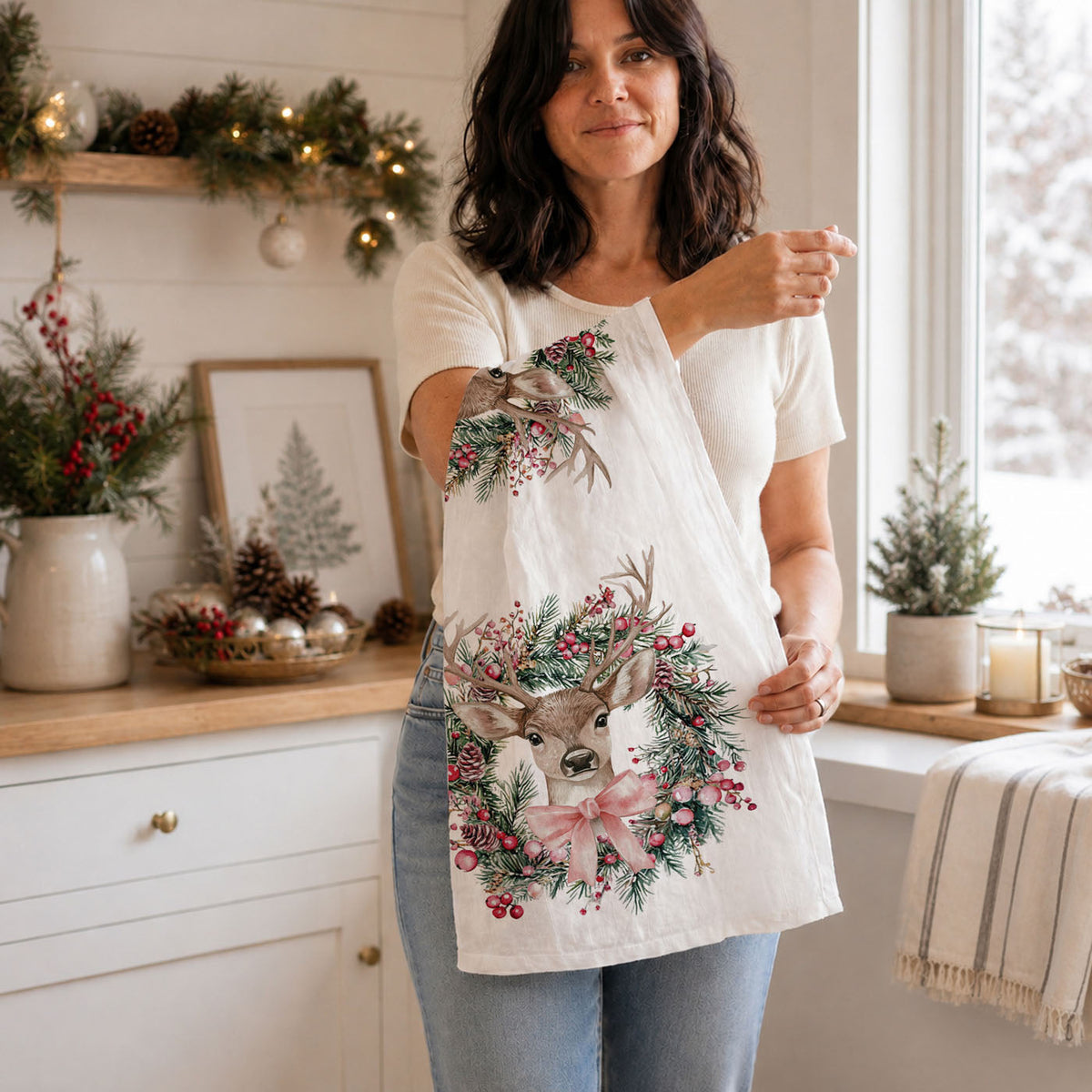 Flour Sack Christmas Kitchen Towel – Classic Holiday Designs