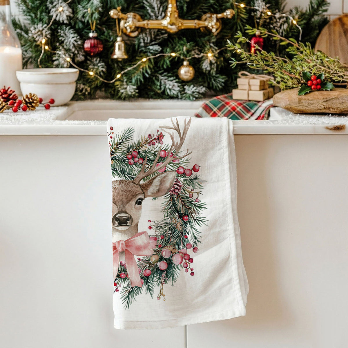 Flour Sack Christmas Kitchen Towel – Classic Holiday Designs