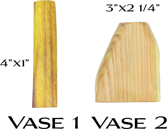 Hand-Carved Wood Bud Vases — Set of 4