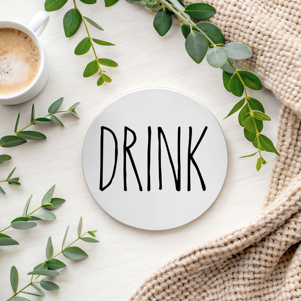 Minimalist Word Ceramic Coasters