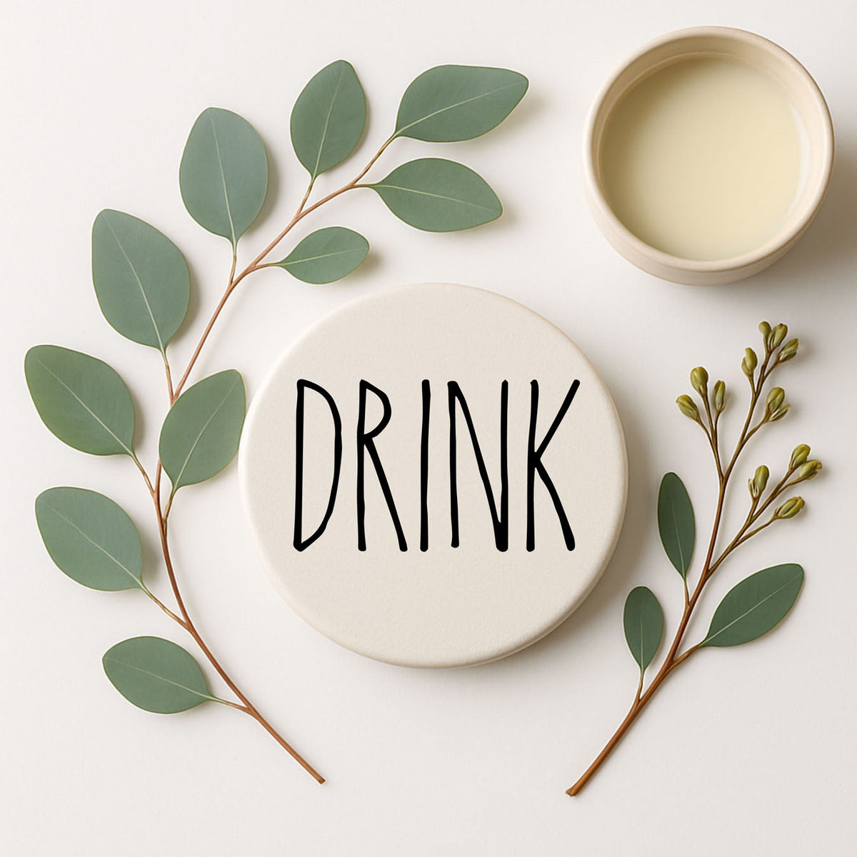 Minimalist Word Ceramic Coasters