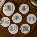 Minimalist Word Ceramic Coasters