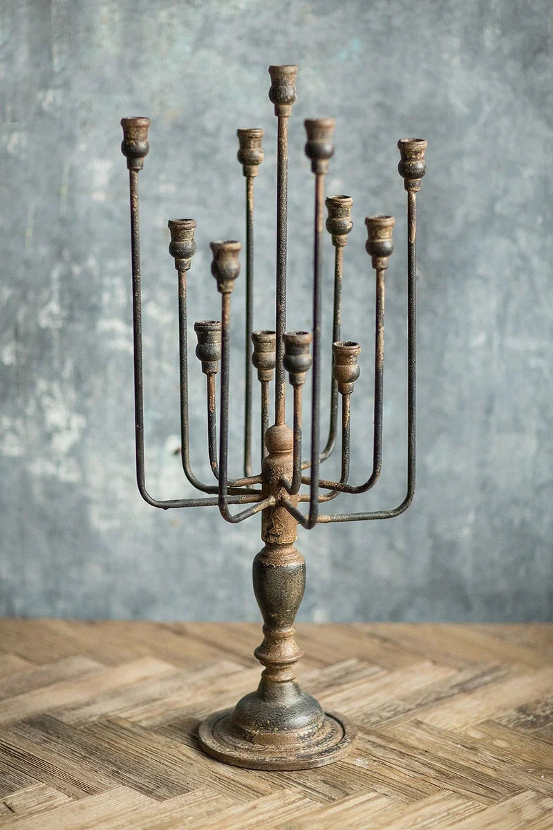 Black Iron 13-Candle Candelabra