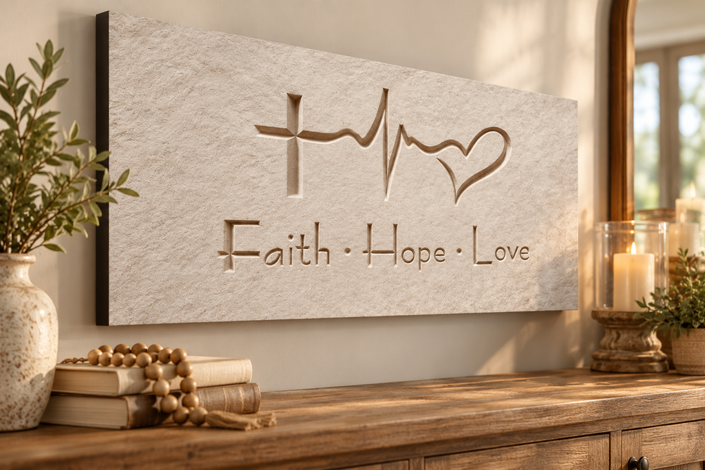 Faith, Hope & Love Christian Canvas Wall Art