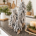 Snow-Covered Tabletop Christmas Trees