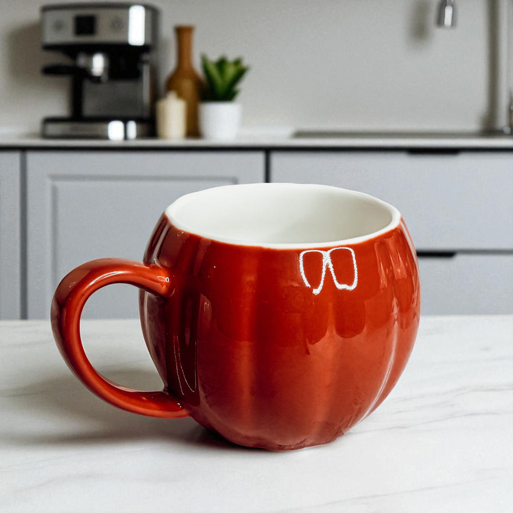 Pumpkin-Shaped Ceramic Mug — 16.8 oz