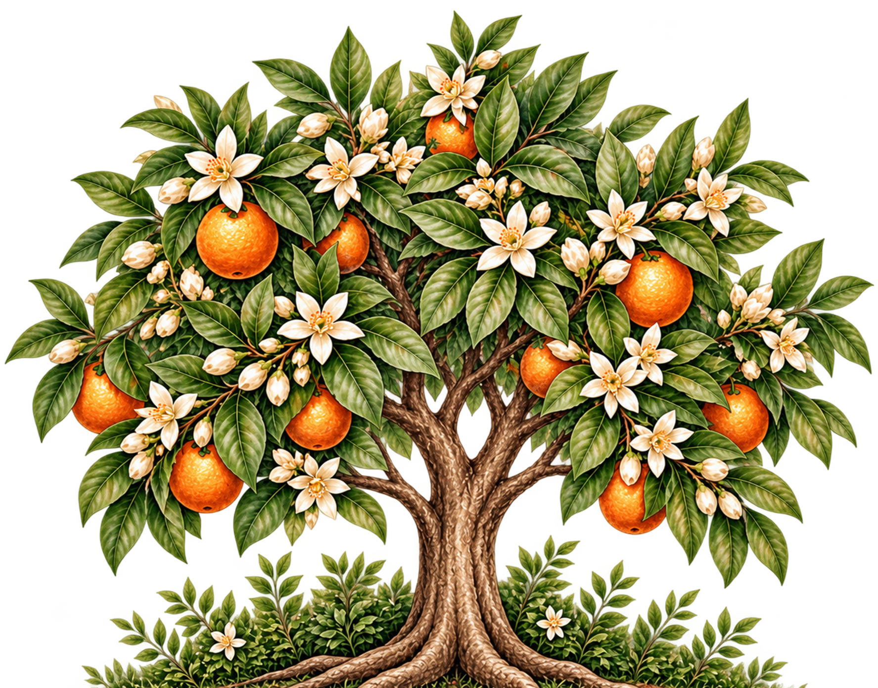 Family Folklore original orange blossom tree artwork