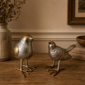 Cast Iron Bird Sculpture — Silver Finish