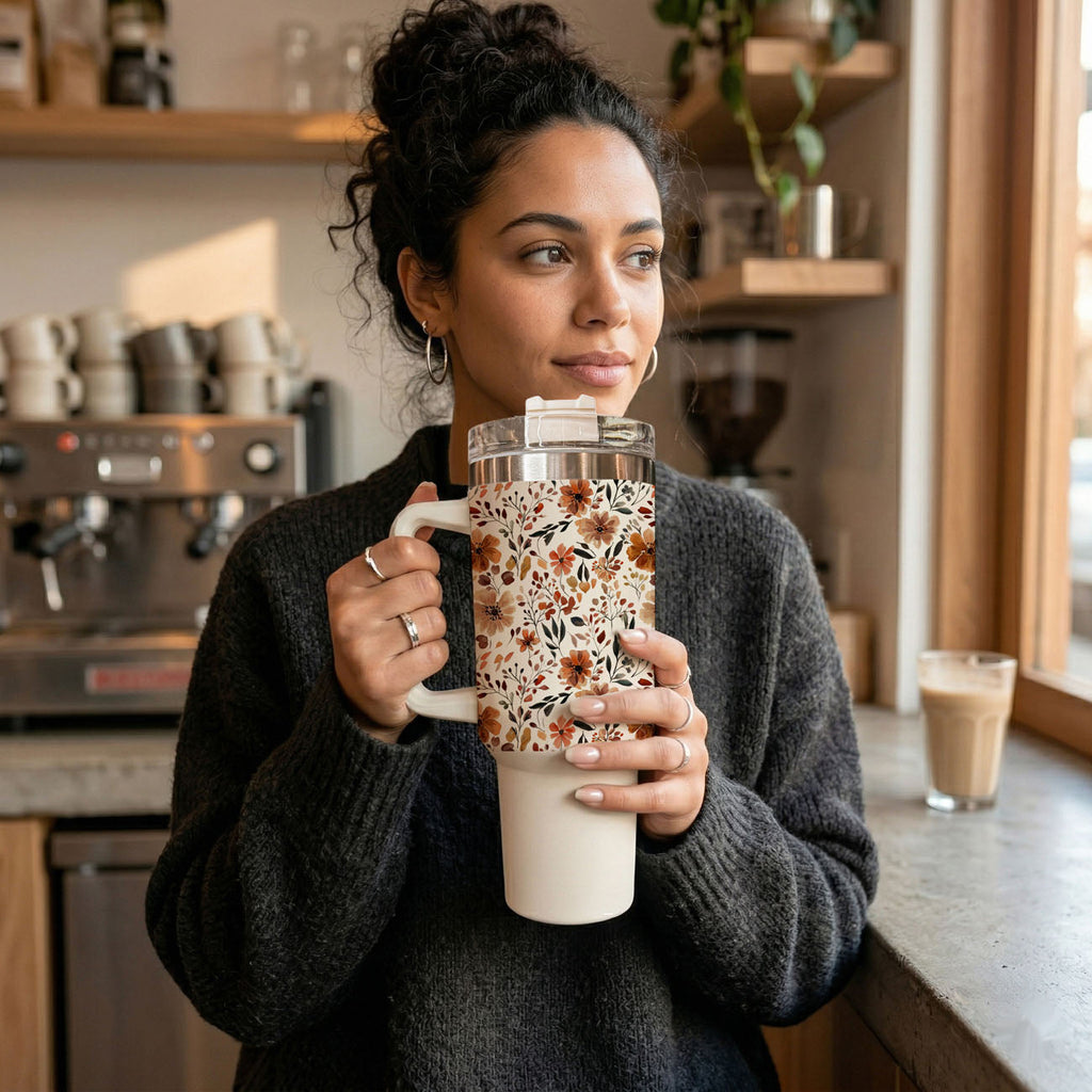 Floral Fall Insulated Tumbler — 40 oz