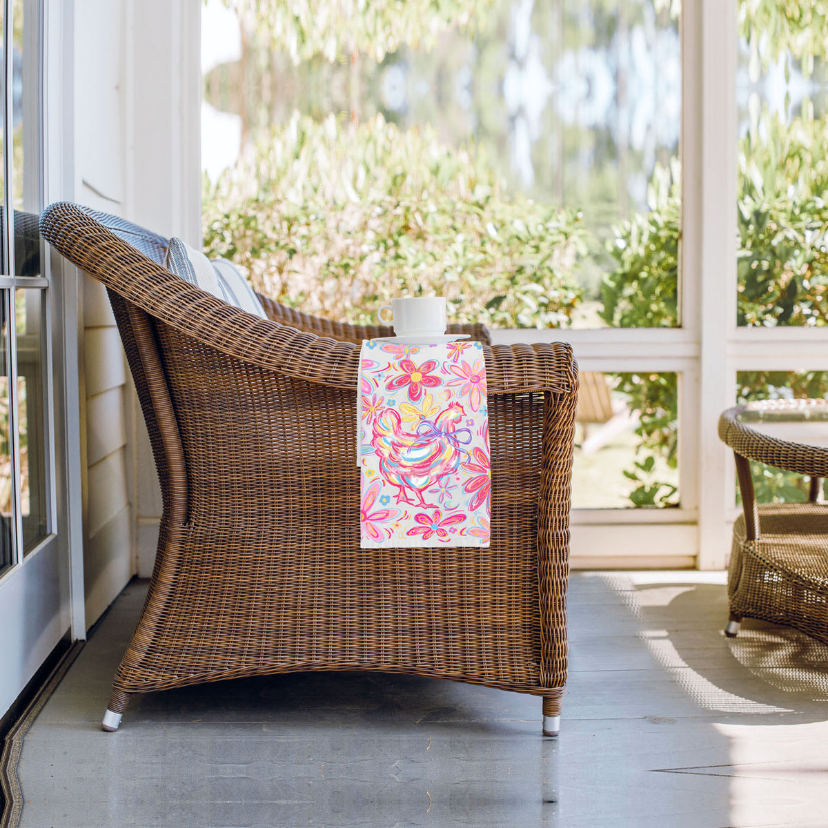 Floral Boho Chicken Kitchen Towel