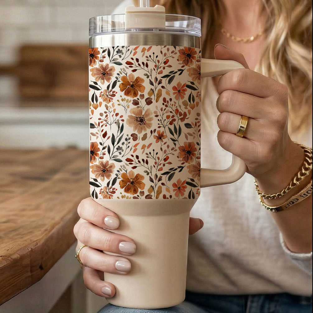 Floral Fall Insulated Tumbler — 40 oz