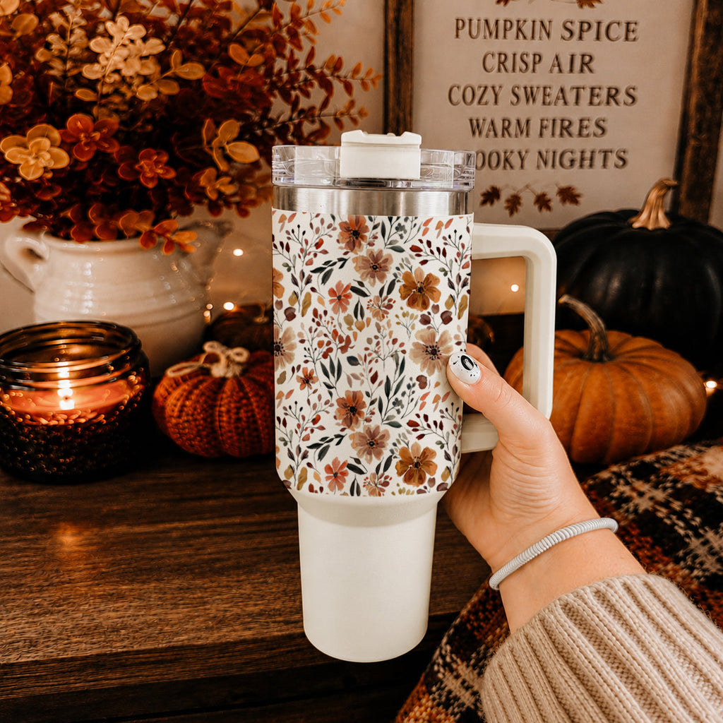 Floral Fall Insulated Tumbler — 40 oz