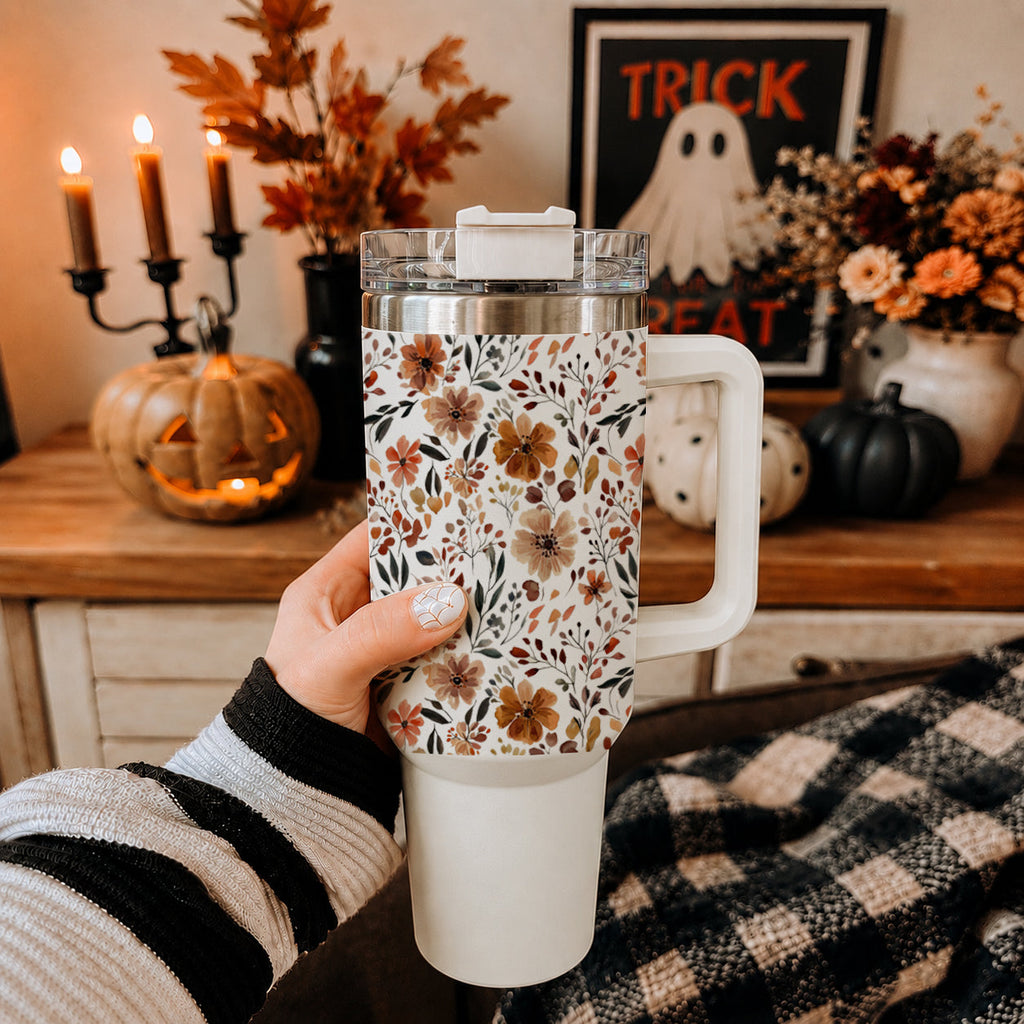 Floral Fall Insulated Tumbler — 40 oz