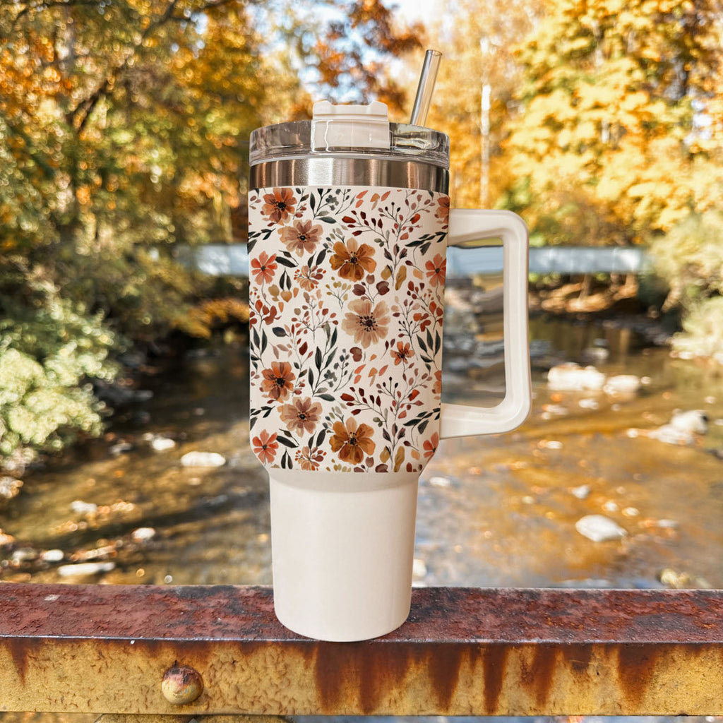 Floral Fall Insulated Tumbler — 40 oz