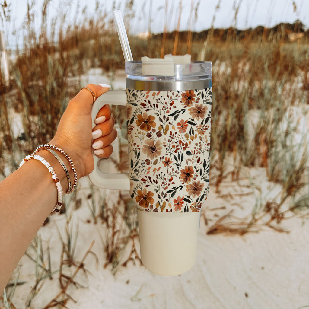 Floral Fall Insulated Tumbler — 40 oz
