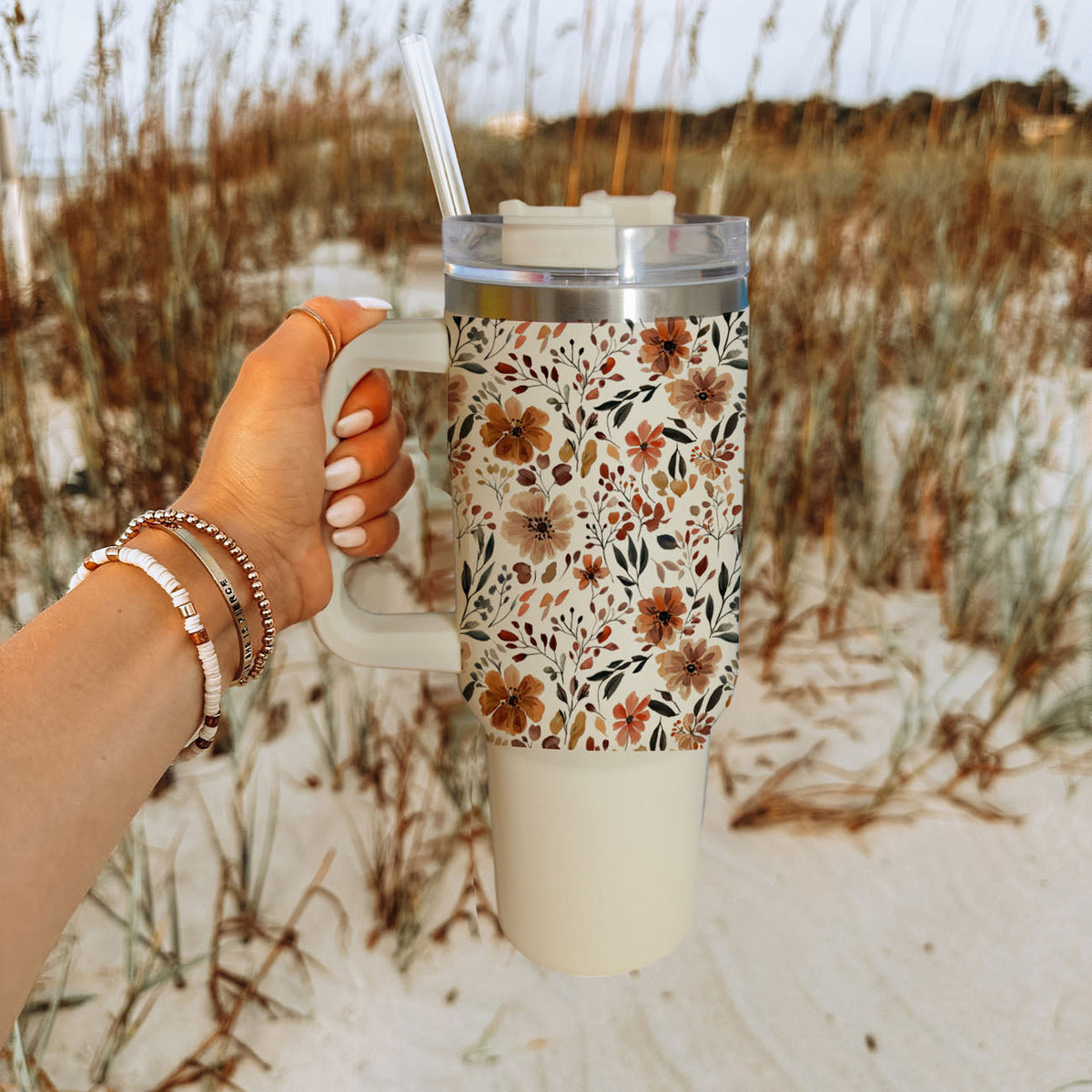 Floral Fall Insulated Tumbler — 40 oz