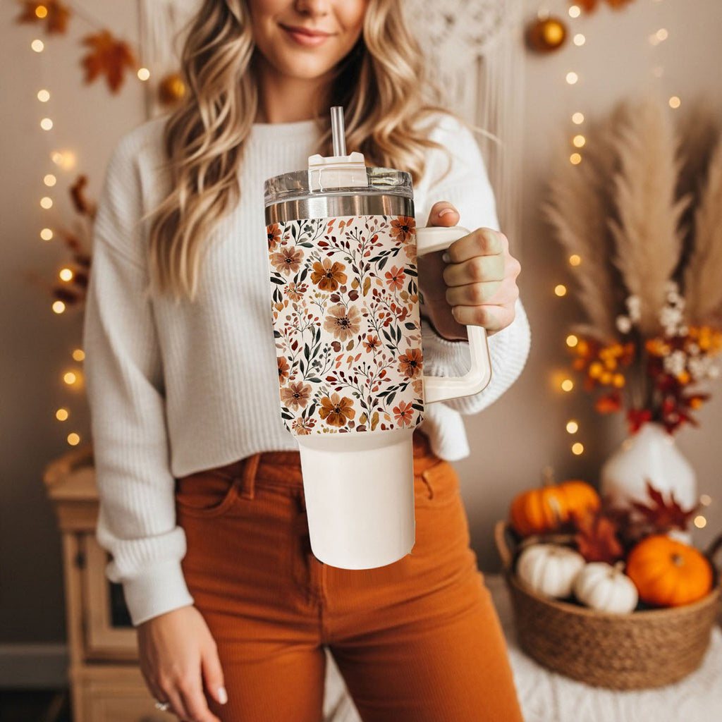 Floral Fall Insulated Tumbler — 40 oz