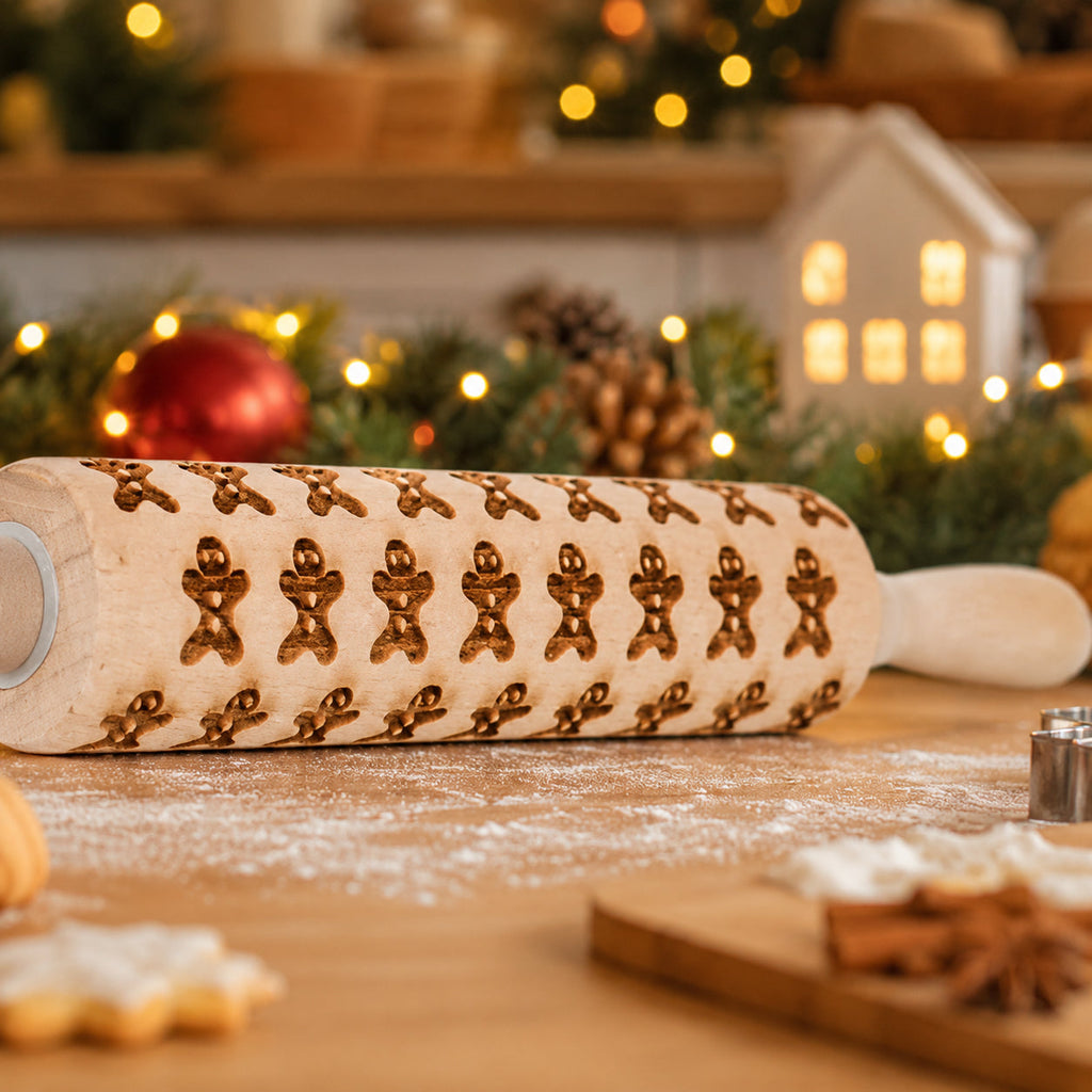 Christmas Embossed Rolling Pin — Choice of Design