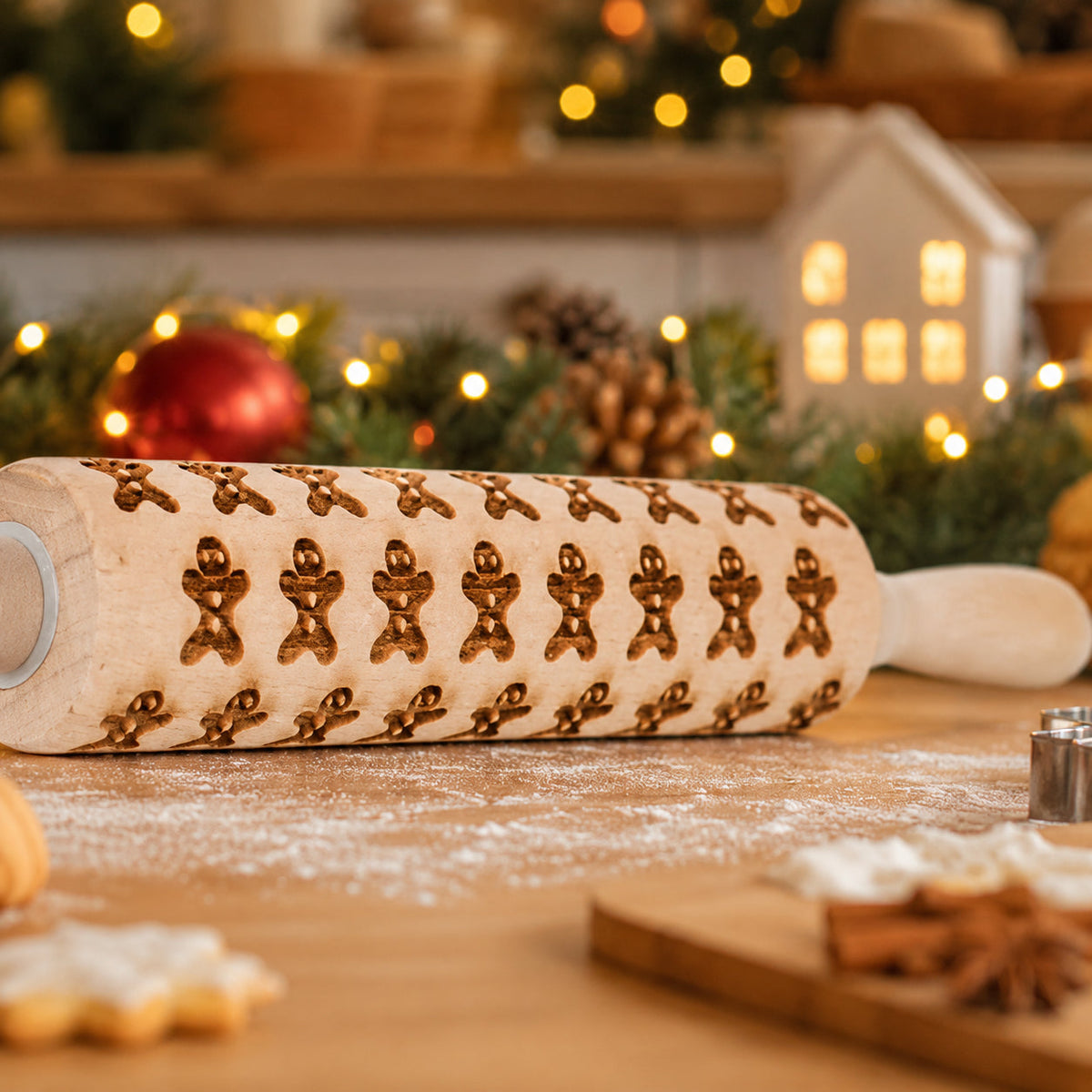 Christmas Embossed Rolling Pin — Choice of Design