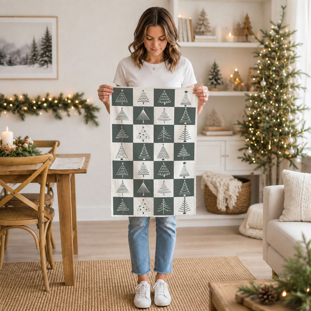 Christmas Flour Sack Kitchen Towel — Choice of Holiday Design