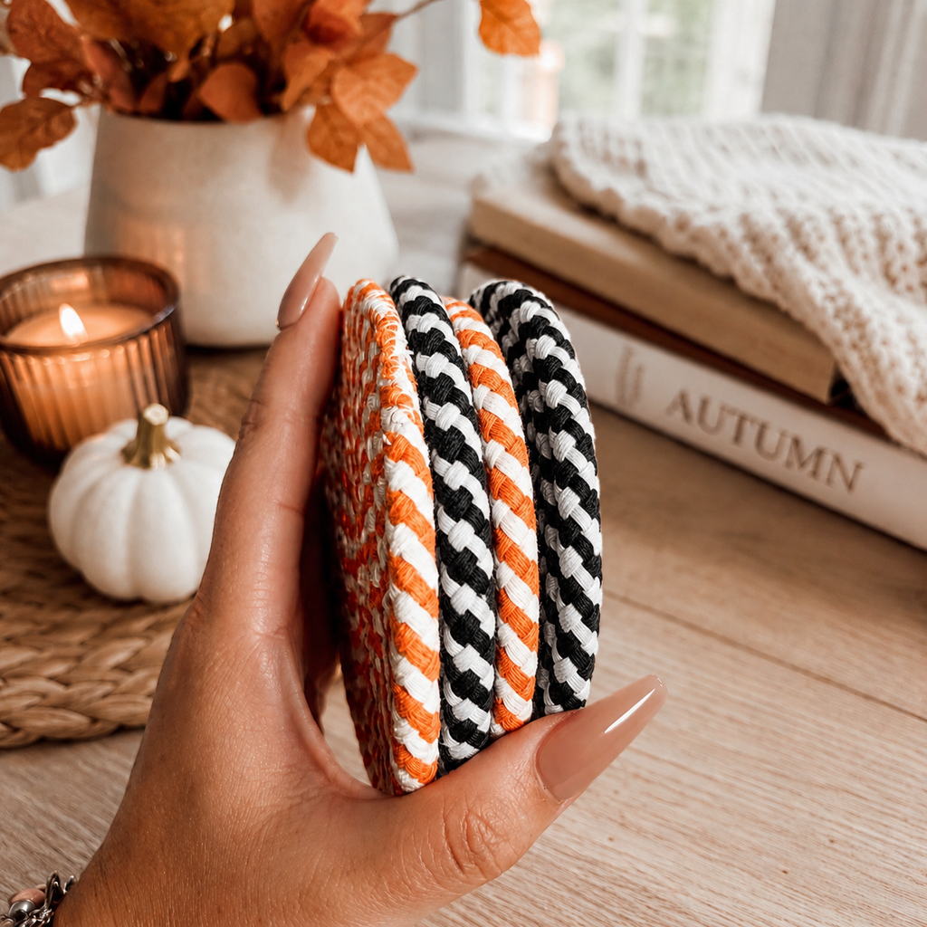 Braided Fall Fabric Coasters — Choice of Set