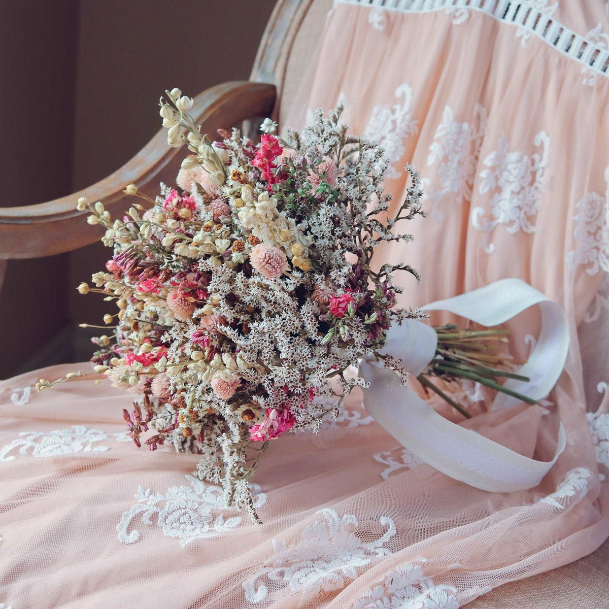Pink Dream Dried Flower Bouquet – California Farm-Grown