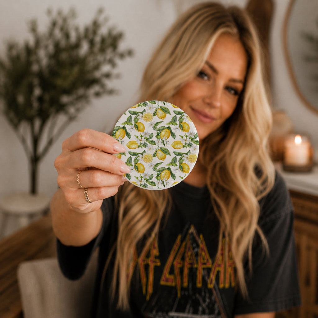 Mediterranean Lemon Ceramic Coasters