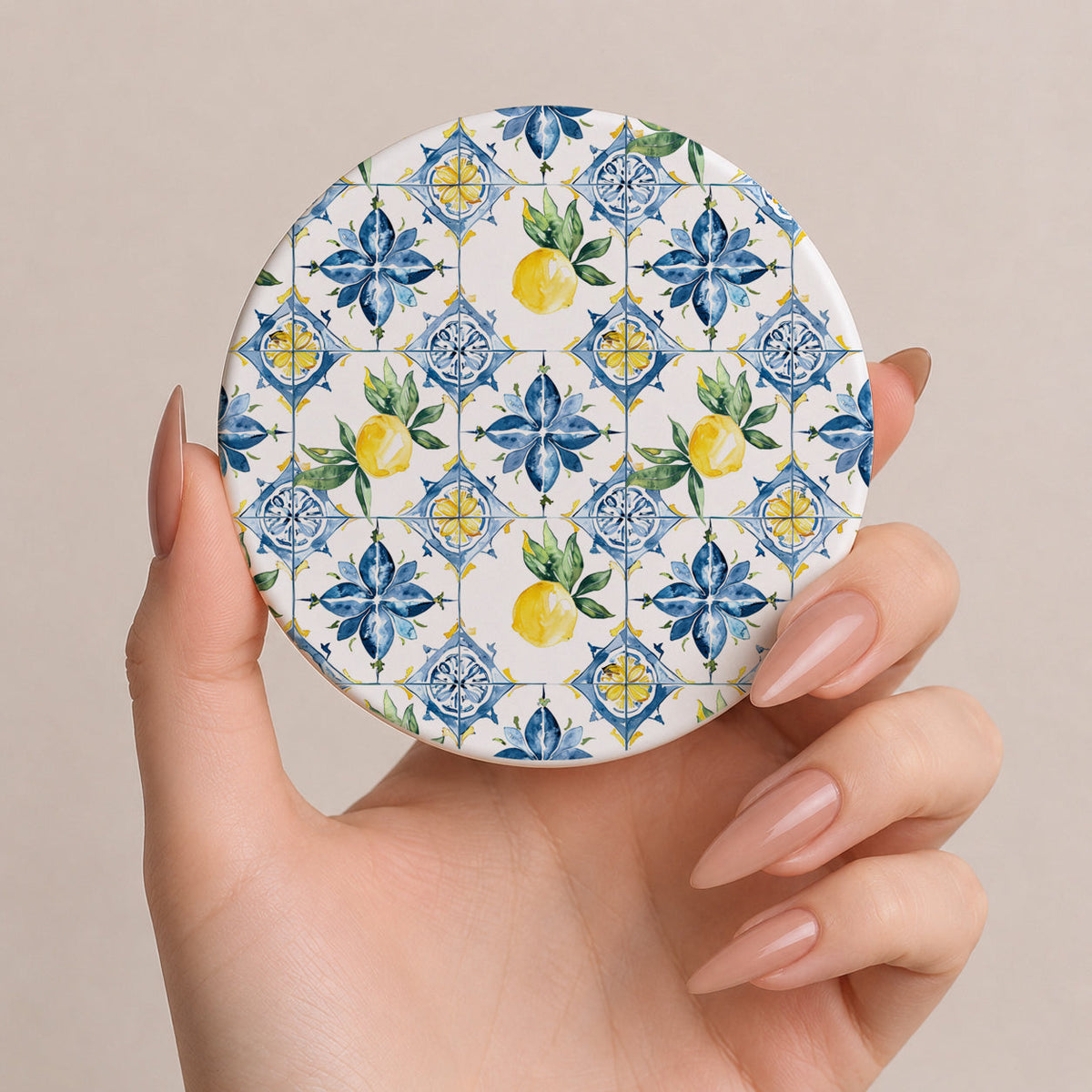 Mediterranean Lemon Ceramic Coasters