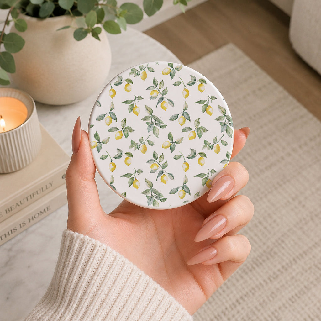 Mediterranean Lemon Ceramic Coasters