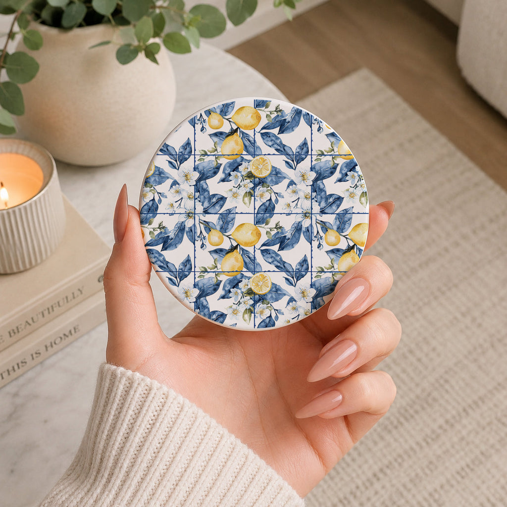 Mediterranean Lemon Ceramic Coasters