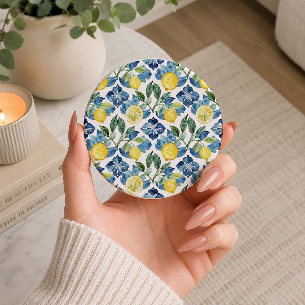 Mediterranean Lemon Ceramic Coasters