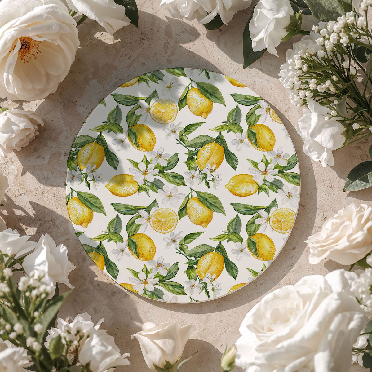 Mediterranean Lemon Ceramic Coasters