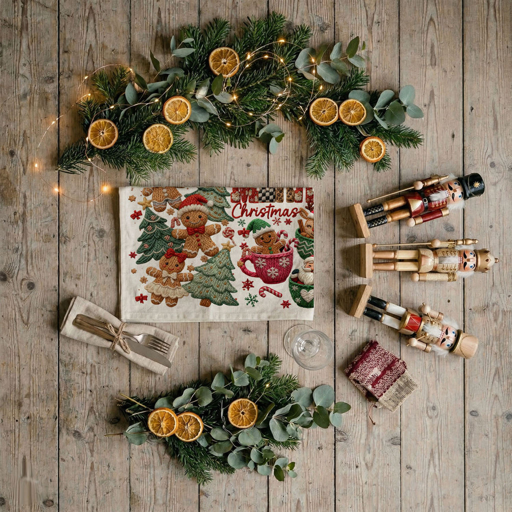 Merry Gingerbread Christmas Kitchen Towel
