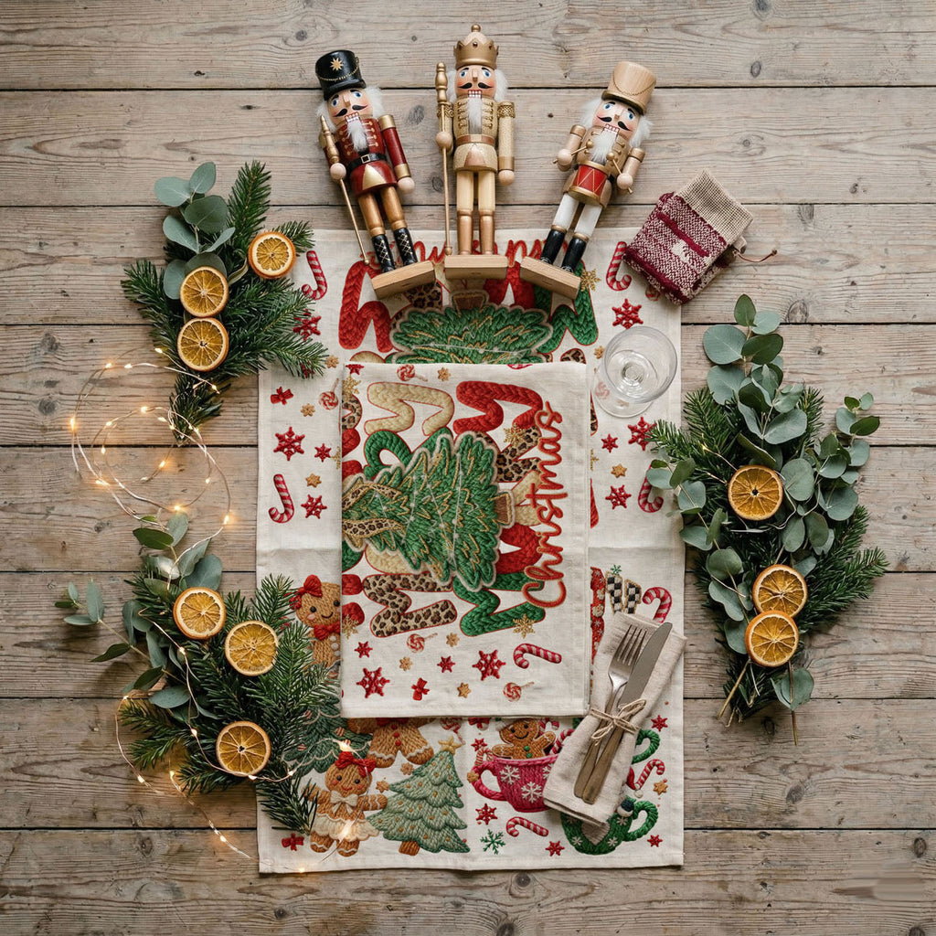 Merry Gingerbread Christmas Kitchen Towel