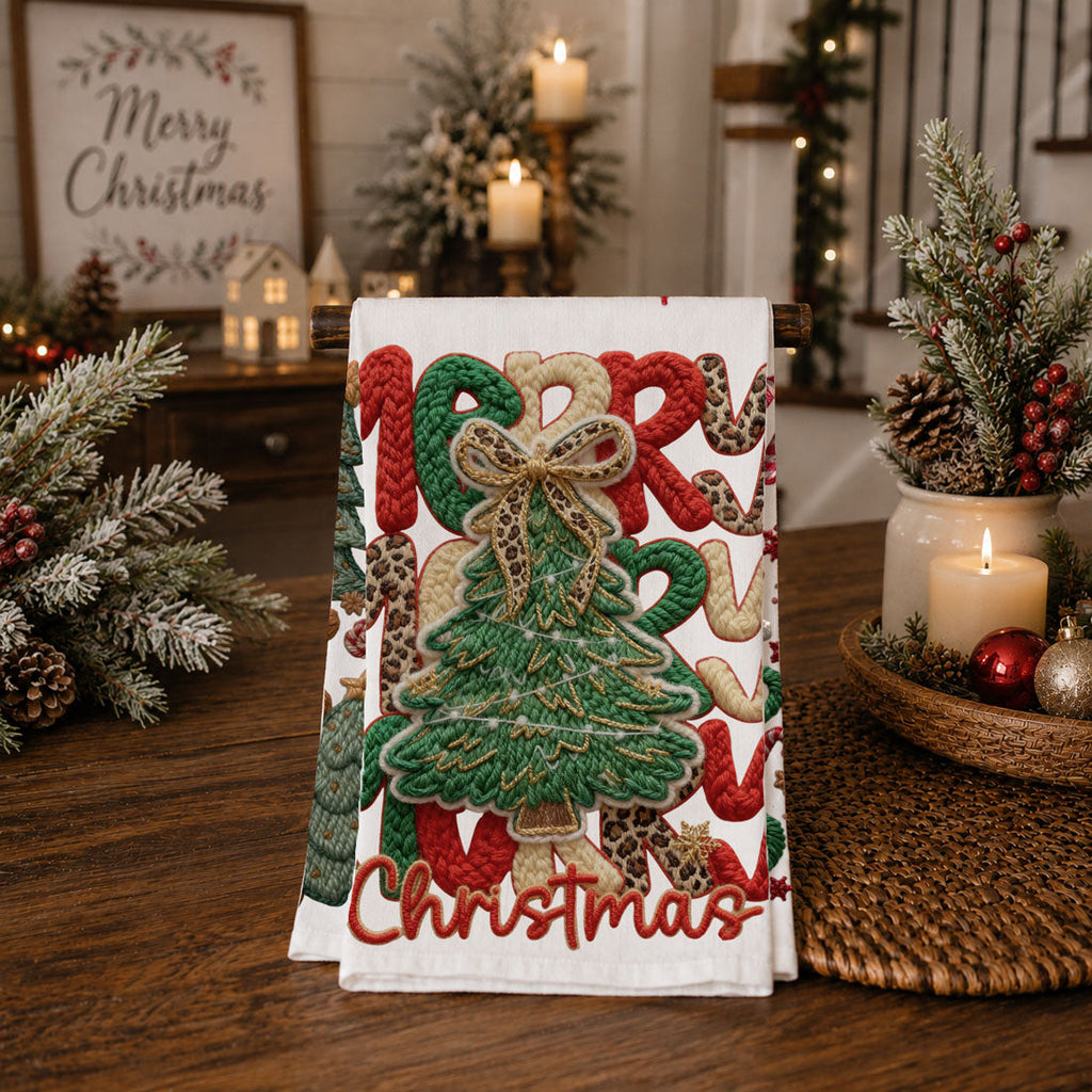 Merry Gingerbread Christmas Kitchen Towel