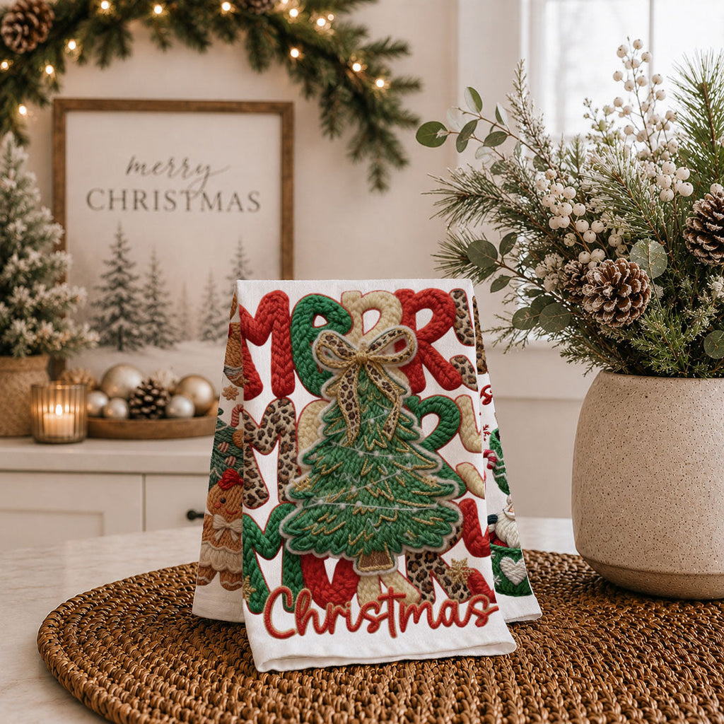 Merry Gingerbread Christmas Kitchen Towel
