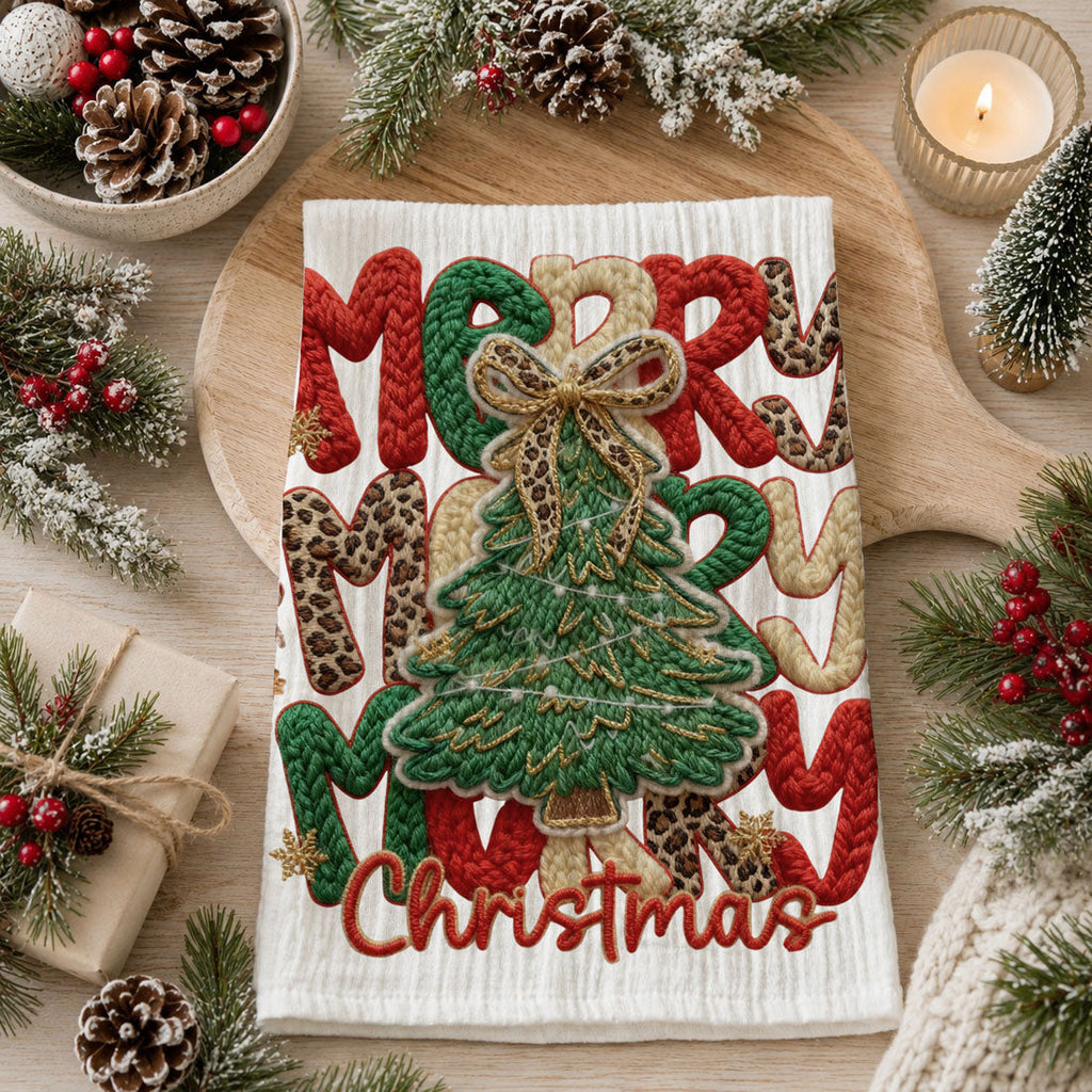 Merry Gingerbread Christmas Kitchen Towel