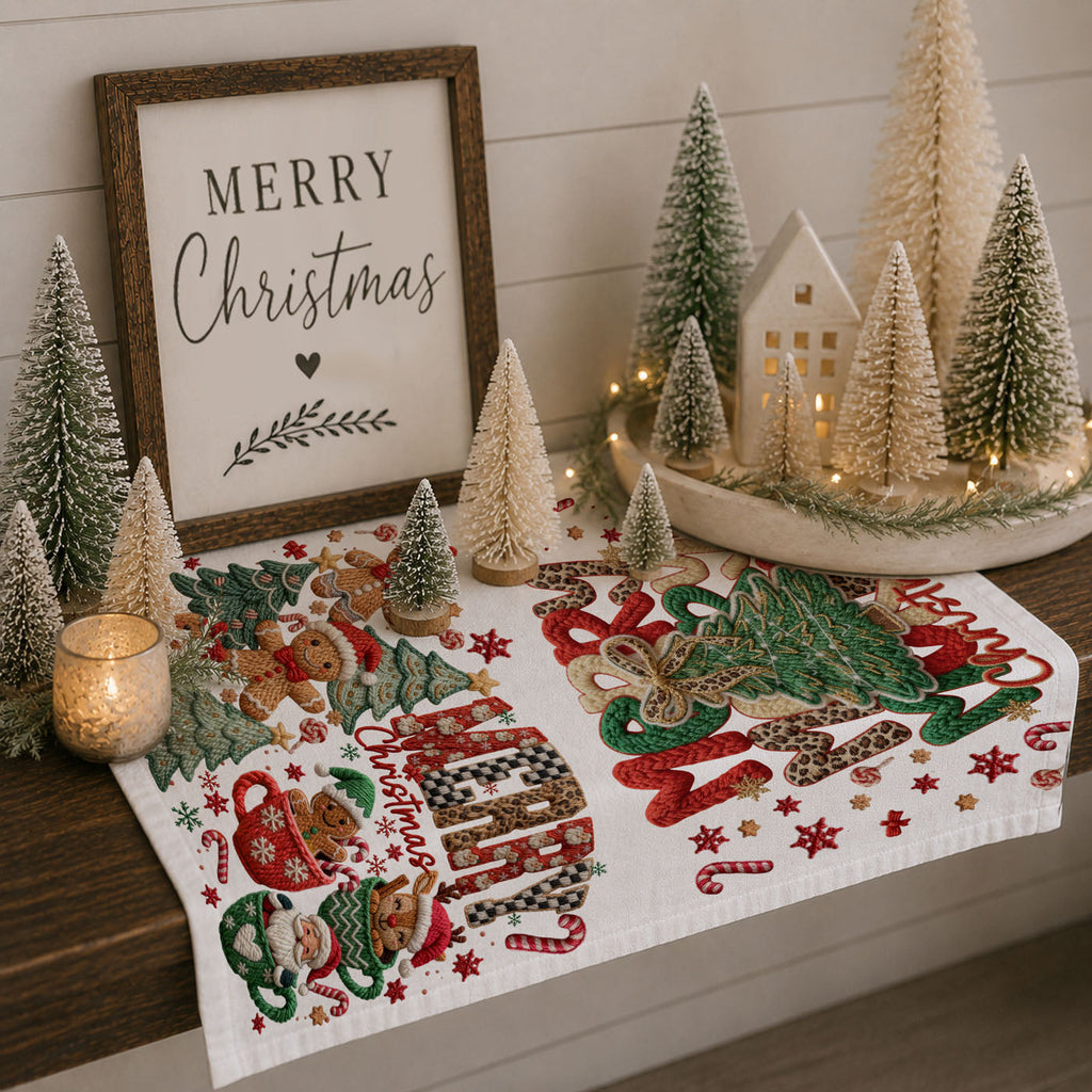 Merry Gingerbread Christmas Kitchen Towel
