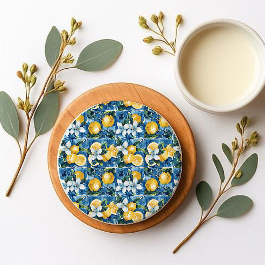 Mediterranean Lemon Ceramic Coasters