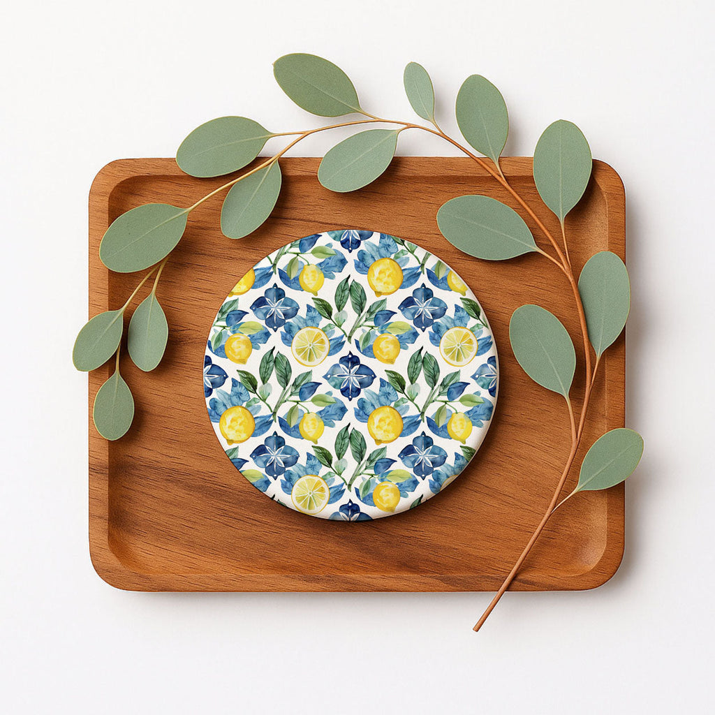 Mediterranean Lemon Ceramic Coasters
