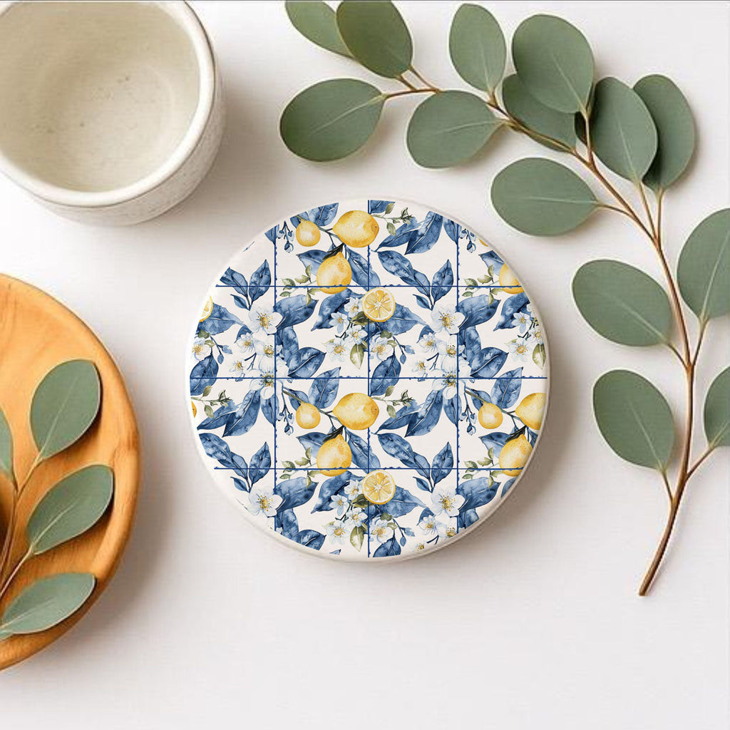 Mediterranean Lemon Ceramic Coasters