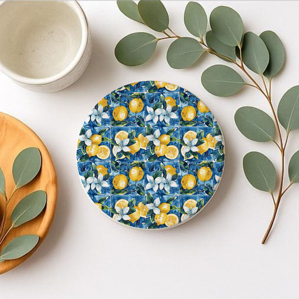 Mediterranean Lemon Ceramic Coasters