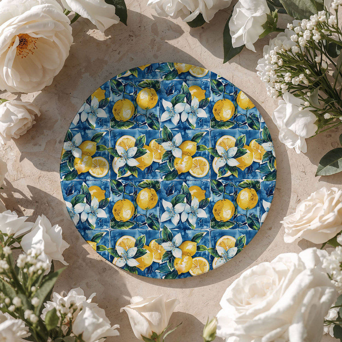 Mediterranean Lemon Ceramic Coasters