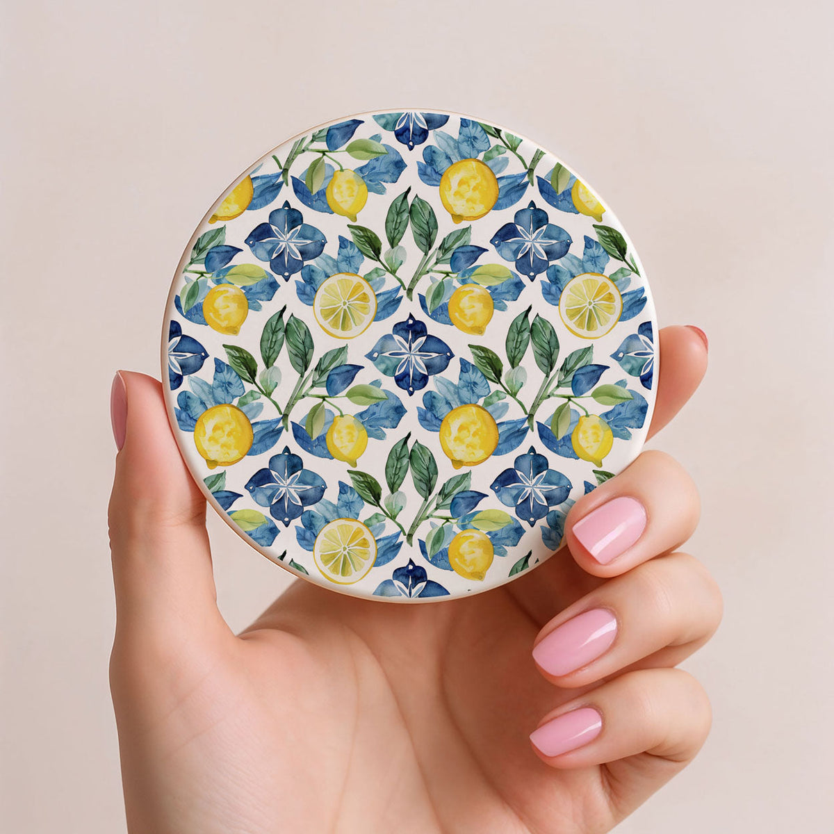 Mediterranean Lemon Ceramic Coasters