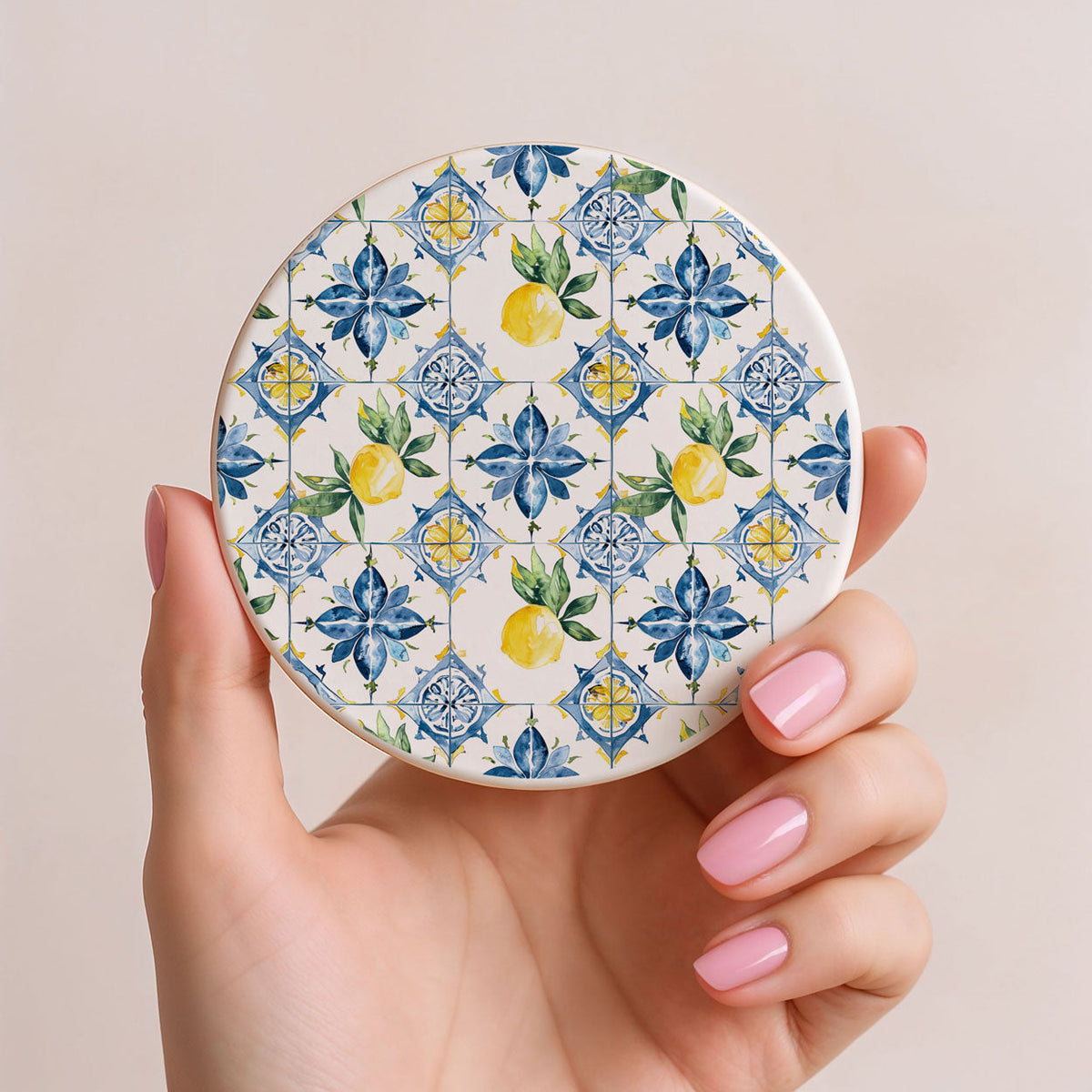 Mediterranean Lemon Ceramic Coasters