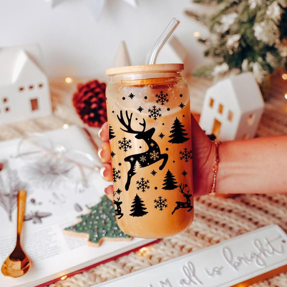 Merry & Bright Glass Tumbler — 17 oz