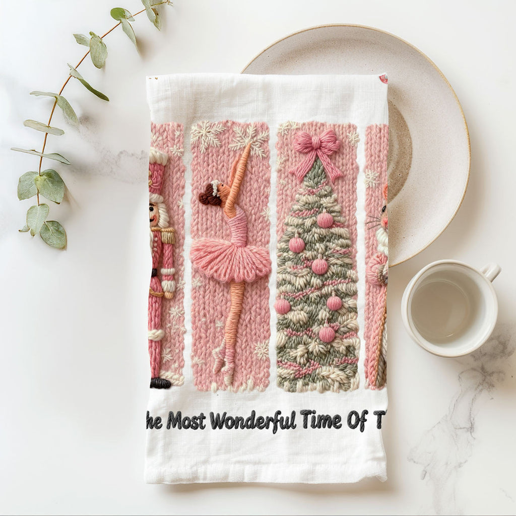 Nutcracker Pinks Christmas Kitchen Towel