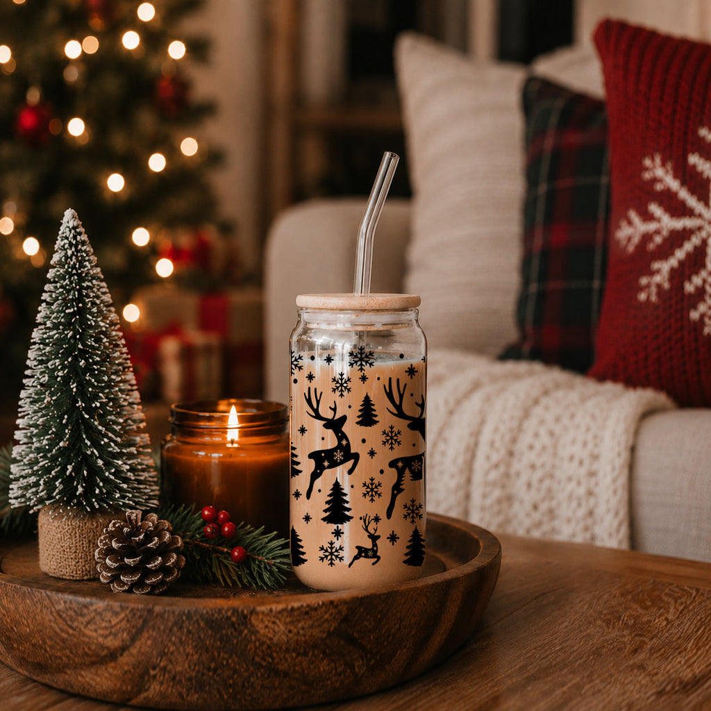 Merry & Bright Glass Tumbler — 17 oz